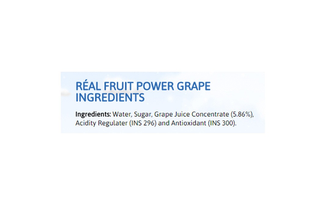 Real Fruit Power Grape   Tetra Pack  1 litre